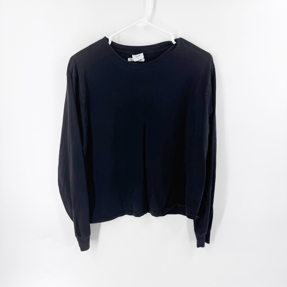 ✅ OUTDOOR VOICES Black Long Sleeve CROPPED Shirt SIZE MEDIUM